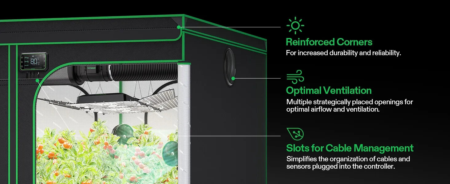 VIVOSUN Tent 1m x 2m x 2m (H) – 19mm