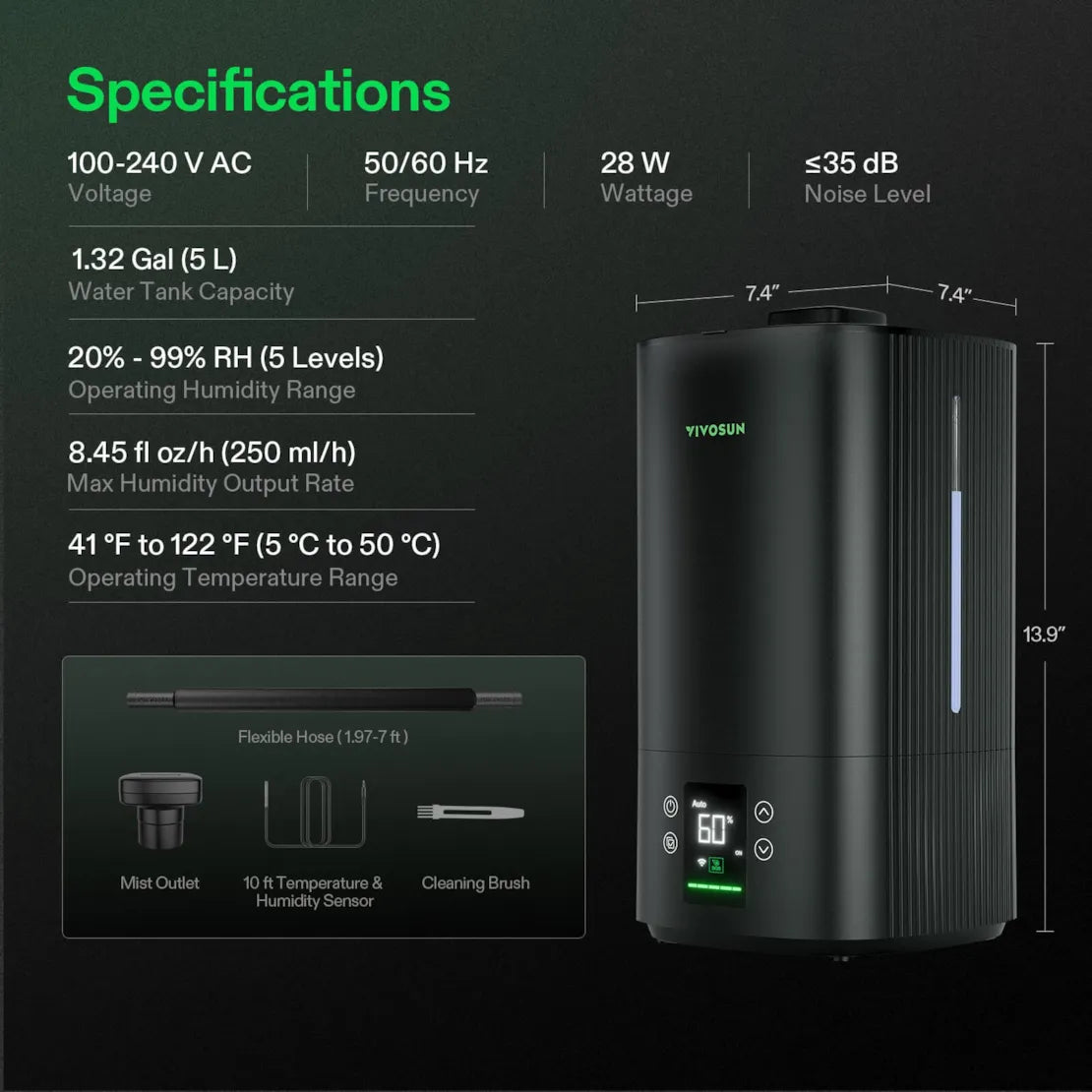 AeroStream H05 Humidifier with Enviro-Probe 5L tank