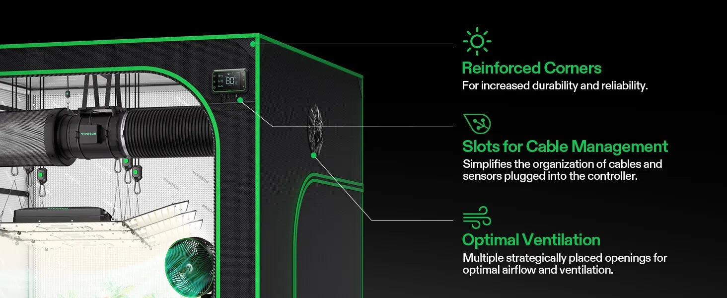VIVOSUN Tent 1.5m x 1.5m x 2m (H) – 19mm