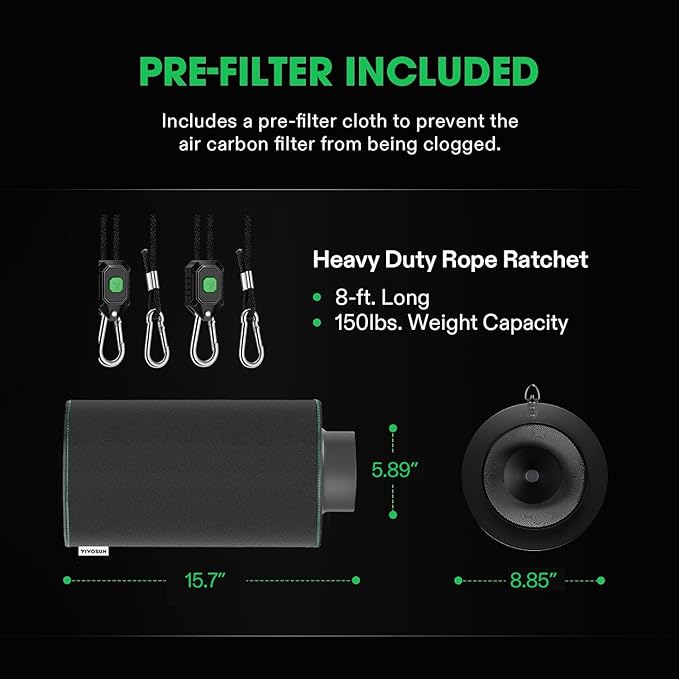 AeroZesh Black Carbon Filter + Rope Ratchet
