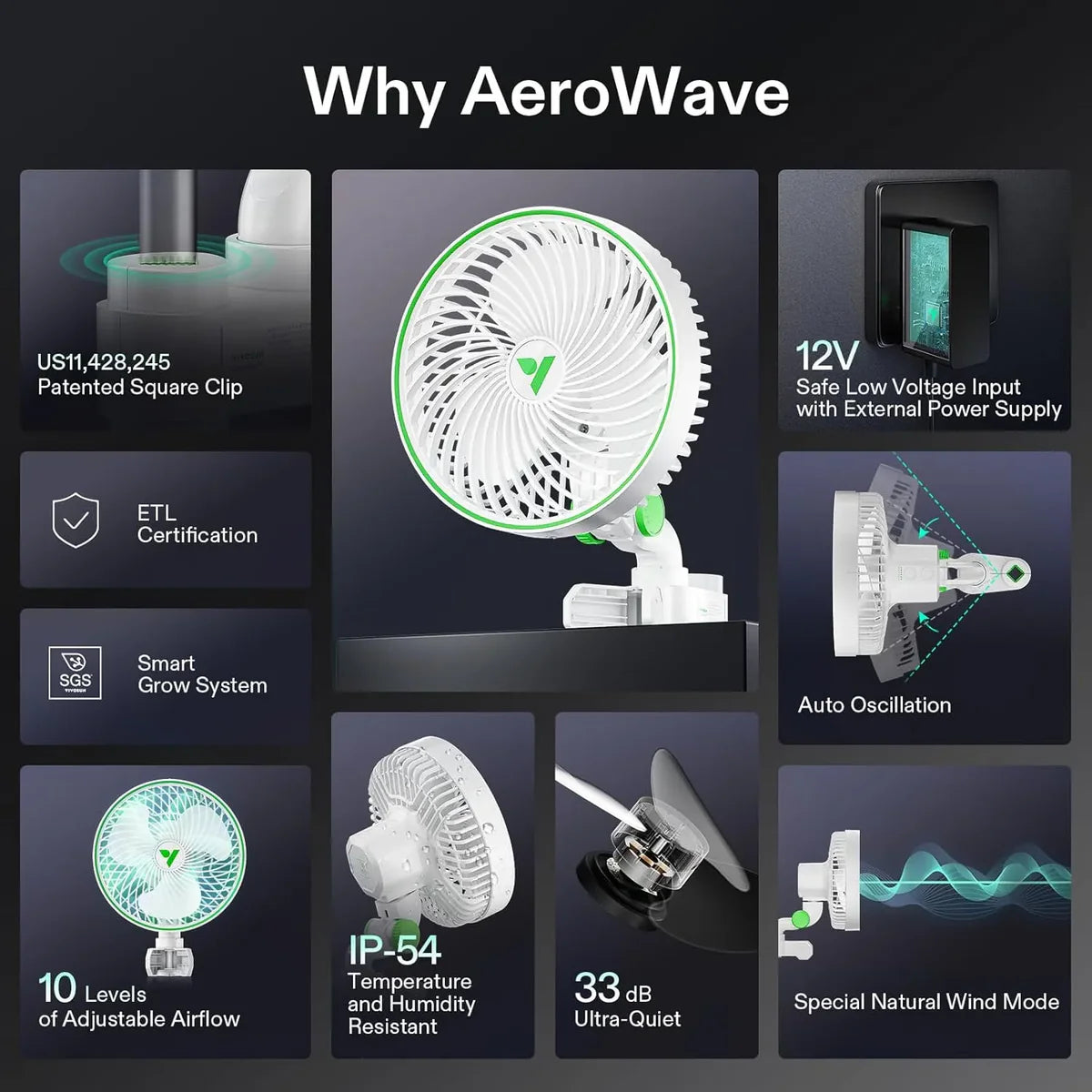 AeroWave E6 6" Clip-on Fan