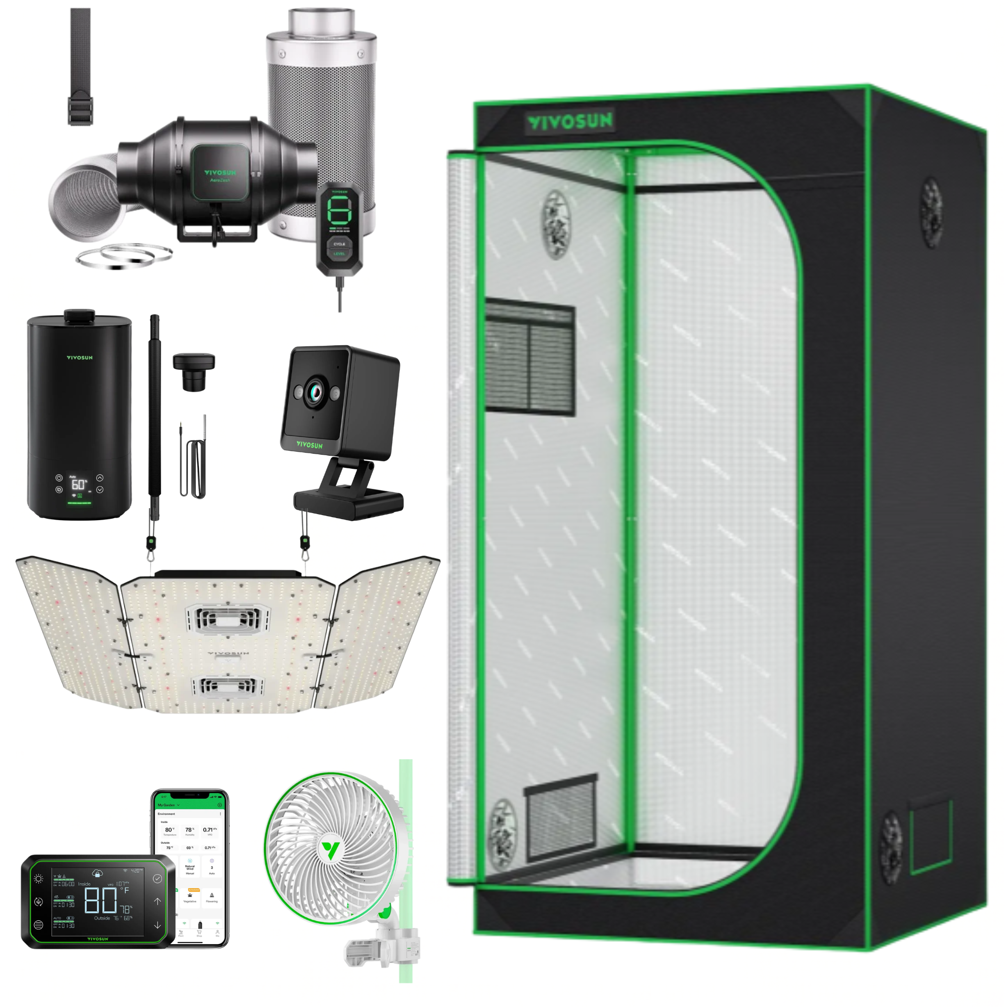 Vivosun Tent Kit 1m x 1m x 2m