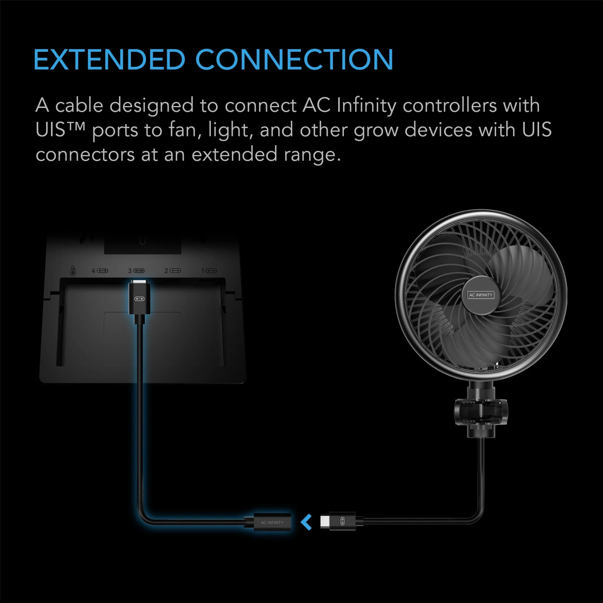AC Infinity UIS to UIS Extension Cable, Female to Male 10ft