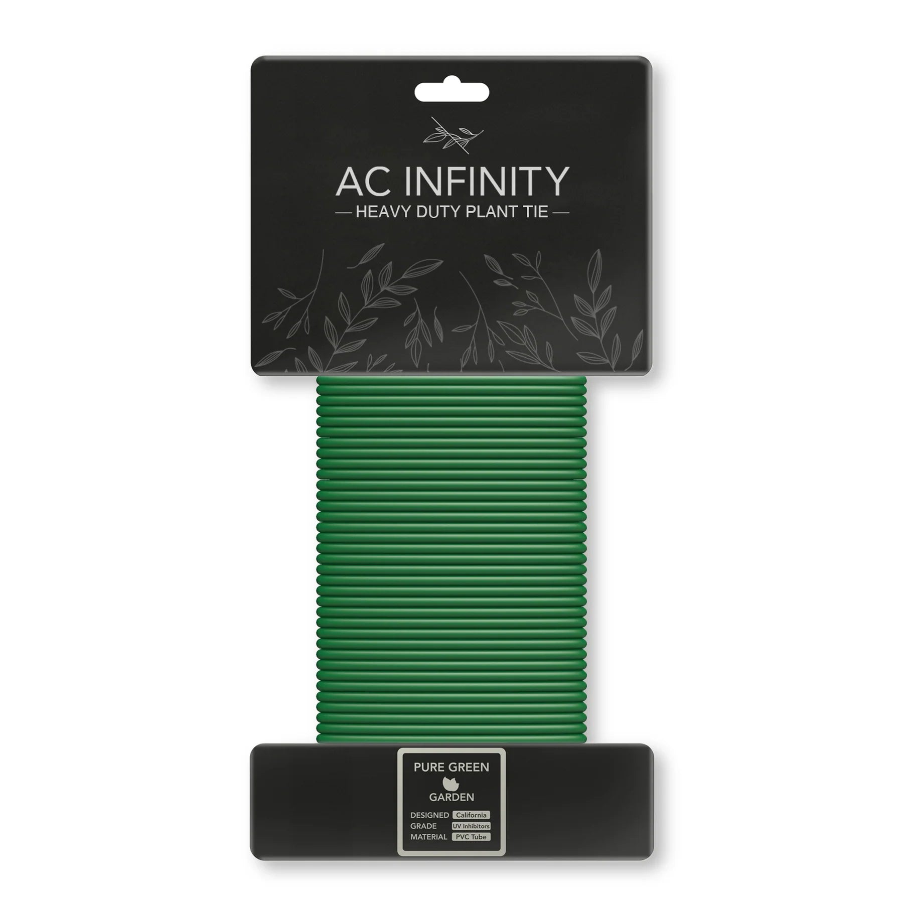 AC Infinity Heavy Duty Twist Ties, Thin Rubberized Texture, 10M