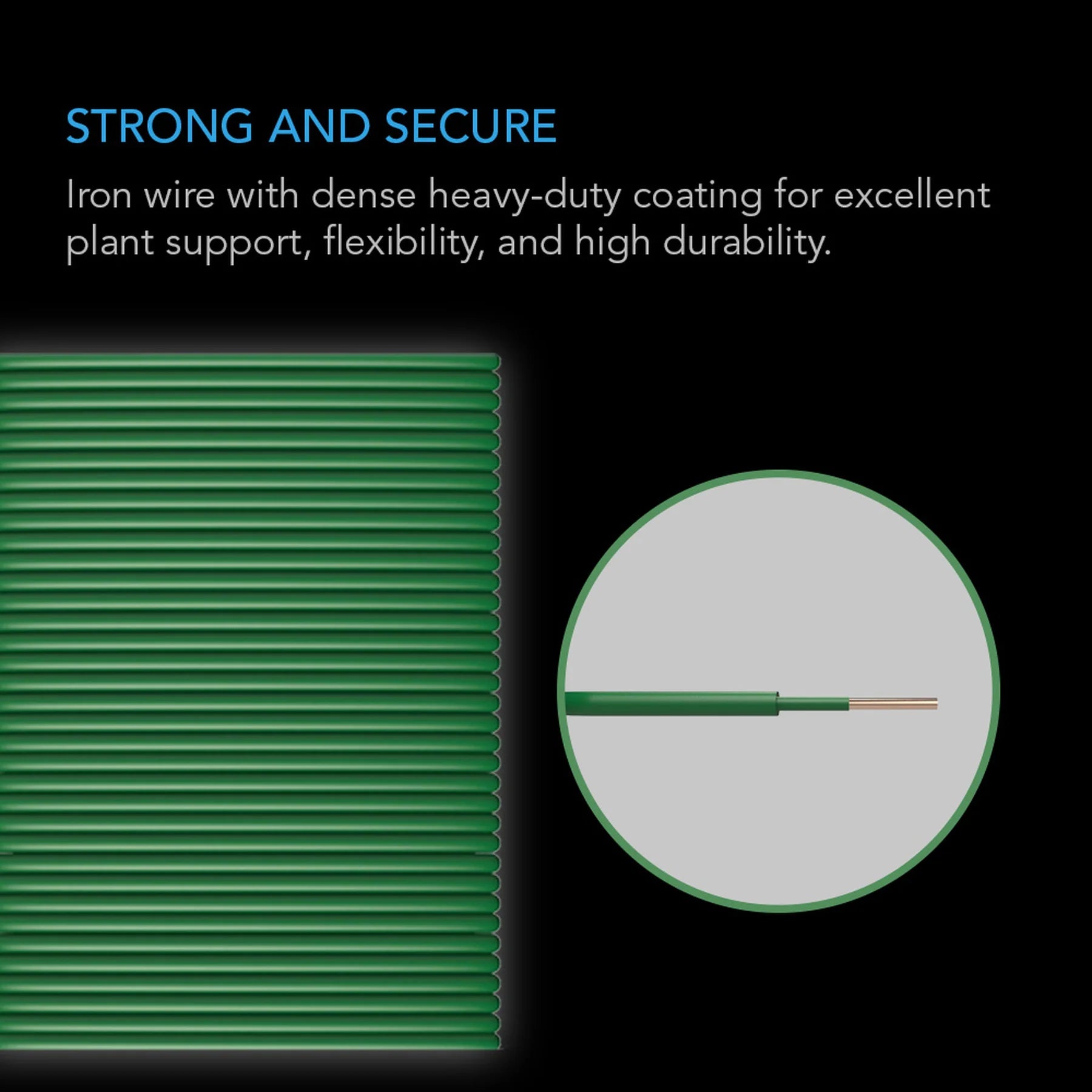 AC Infinity Heavy Duty Twist Ties, Thin Rubberized Texture, 10M