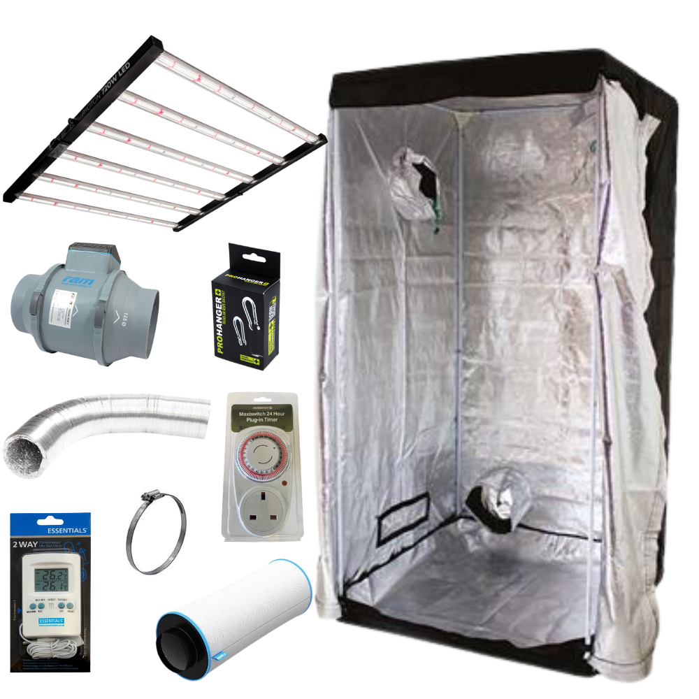 Lighthouse 1.2m Tent Kit with Photon 720W LED + Full Extraction Kit