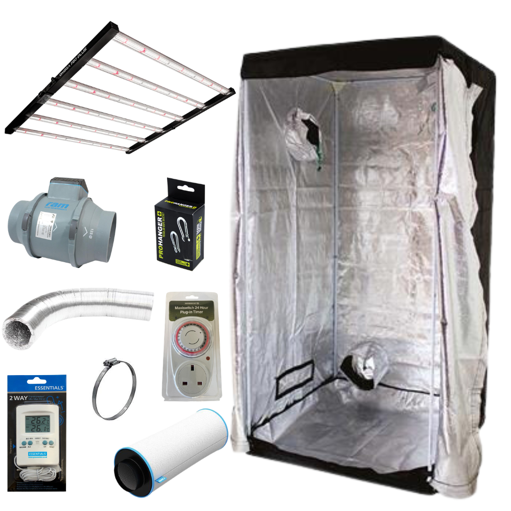 Lighthouse Lite 1.2m Grow Tent Kit with Omega Plus 720W LED + Full Extraction Kit