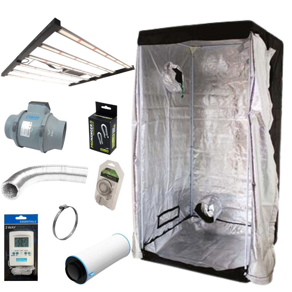 Lighthouse 1.2m Grow Tent Kit with Omega Black LED + Full Extraction Kit