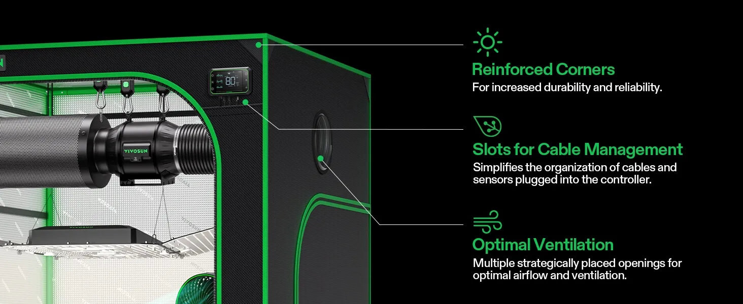 VIVOSUN Tent 1.2m x 1.2m x 2m (H) – 19mm