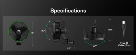 AeroWave E9 Premium Clip-on Fan