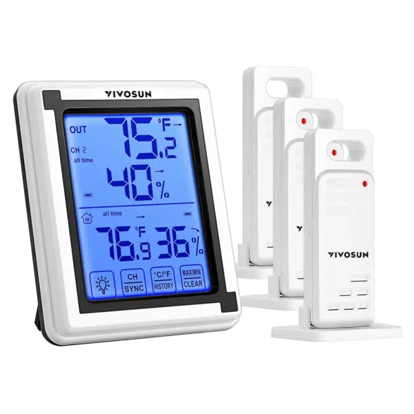 Wireless Hygrometer & Thermometer + 3 Wireless Sensors