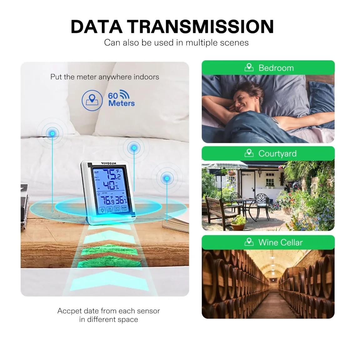 Wireless Hygrometer & Thermometer + 3 Wireless Sensors