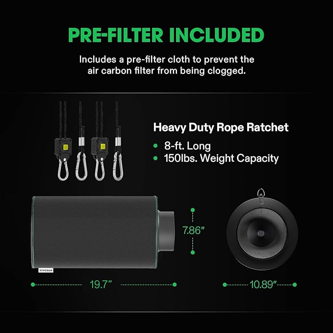 AeroZesh Black Carbon Filter + Rope Ratchet