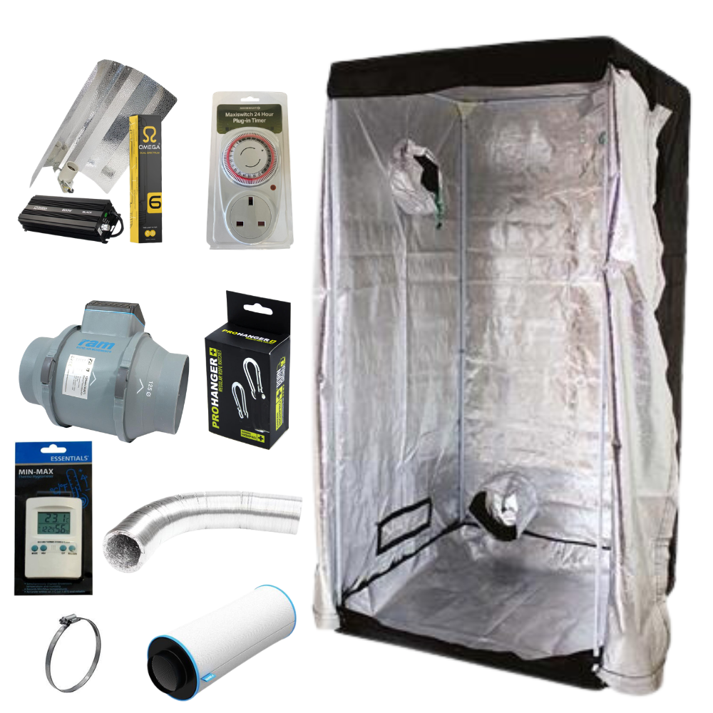 Lighthouse Lite 1.2m Tent Kit with 600W Grow Light + Full Extraction Kit