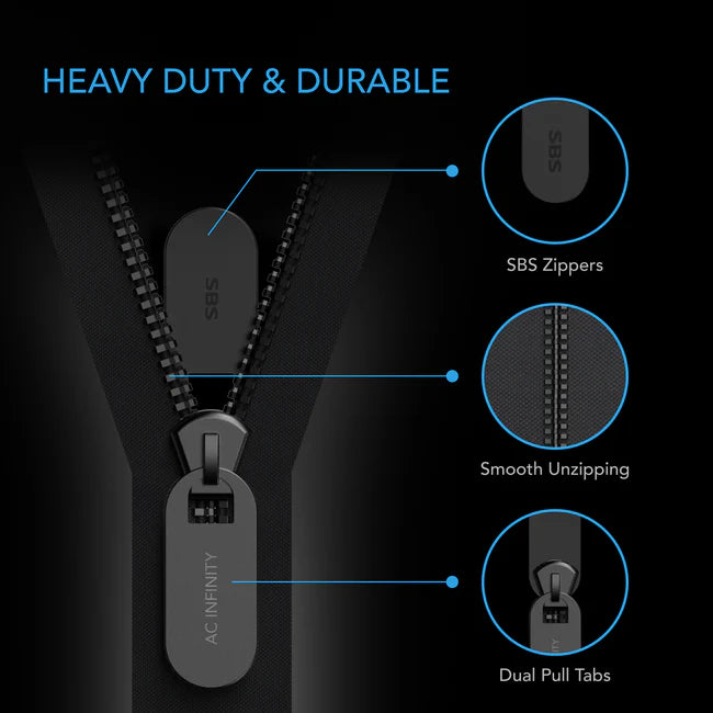 AC Infinity Peel And Stick Zipper, 7 Ft. X 3 In. Double Sided