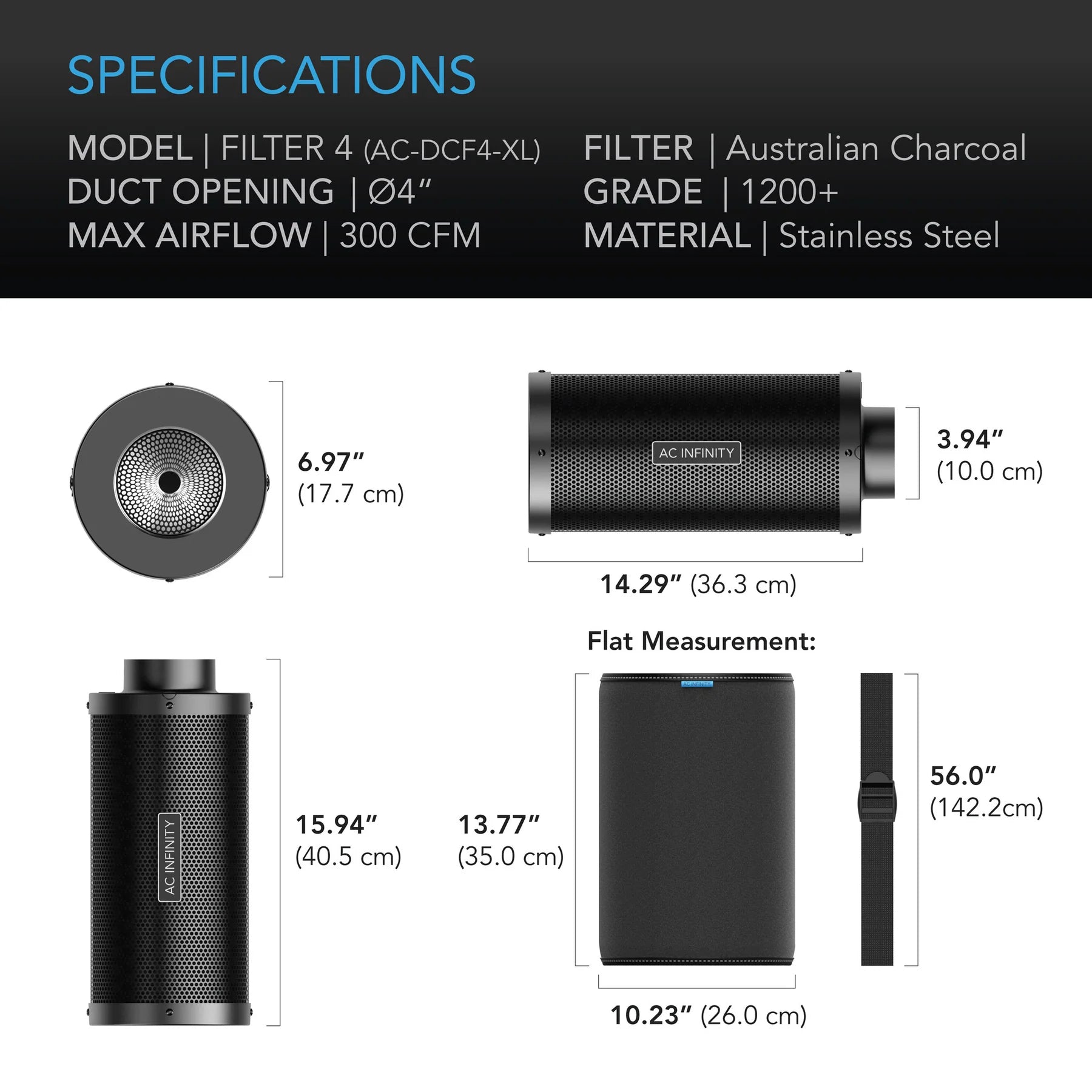 AC Infinity Duct Carbon Filter XL