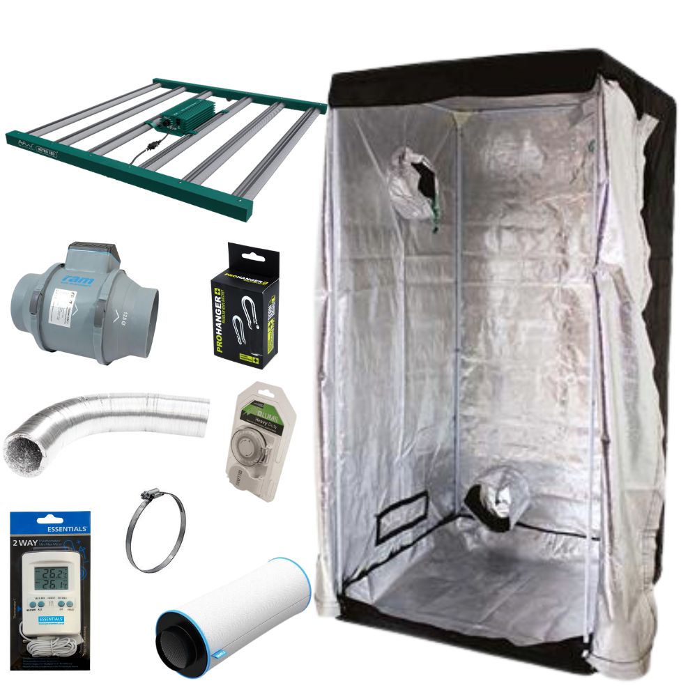 Lighthouse 1m Tent Kit with Adjusta-Watt LED + Full Extraction Kit