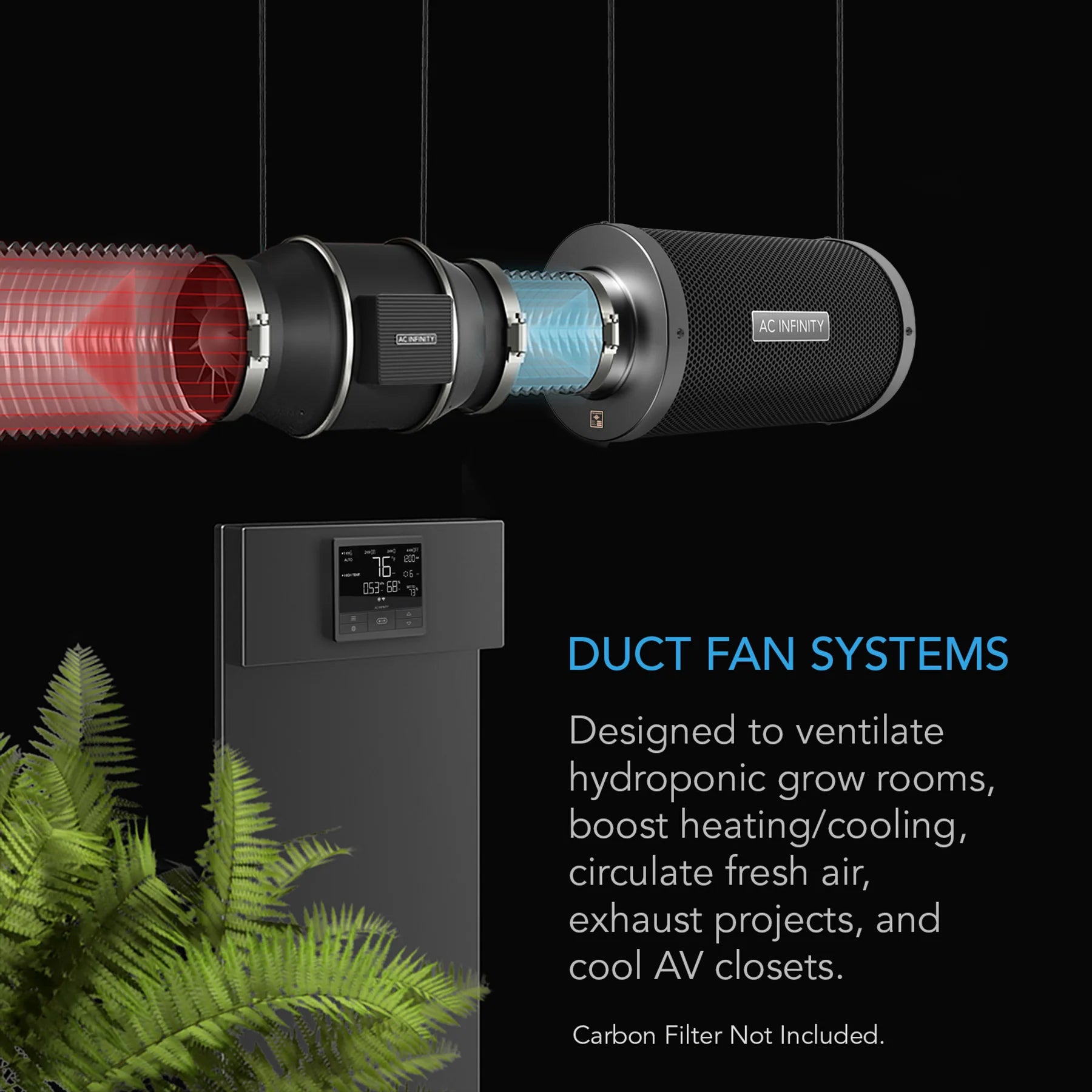 AC Infinity Cloudline Pro T6, Quiet Inline Duct Fan System With Temperature Humidity Vpd Controller, 6-Inch