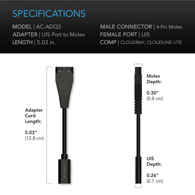 AC Infinity UIS To Molex Port Adapter Dongle